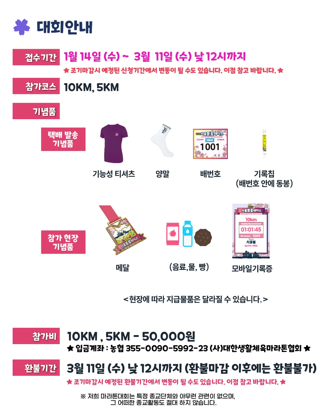 2026 제3회 서울봄꽃레이스 사은품 1